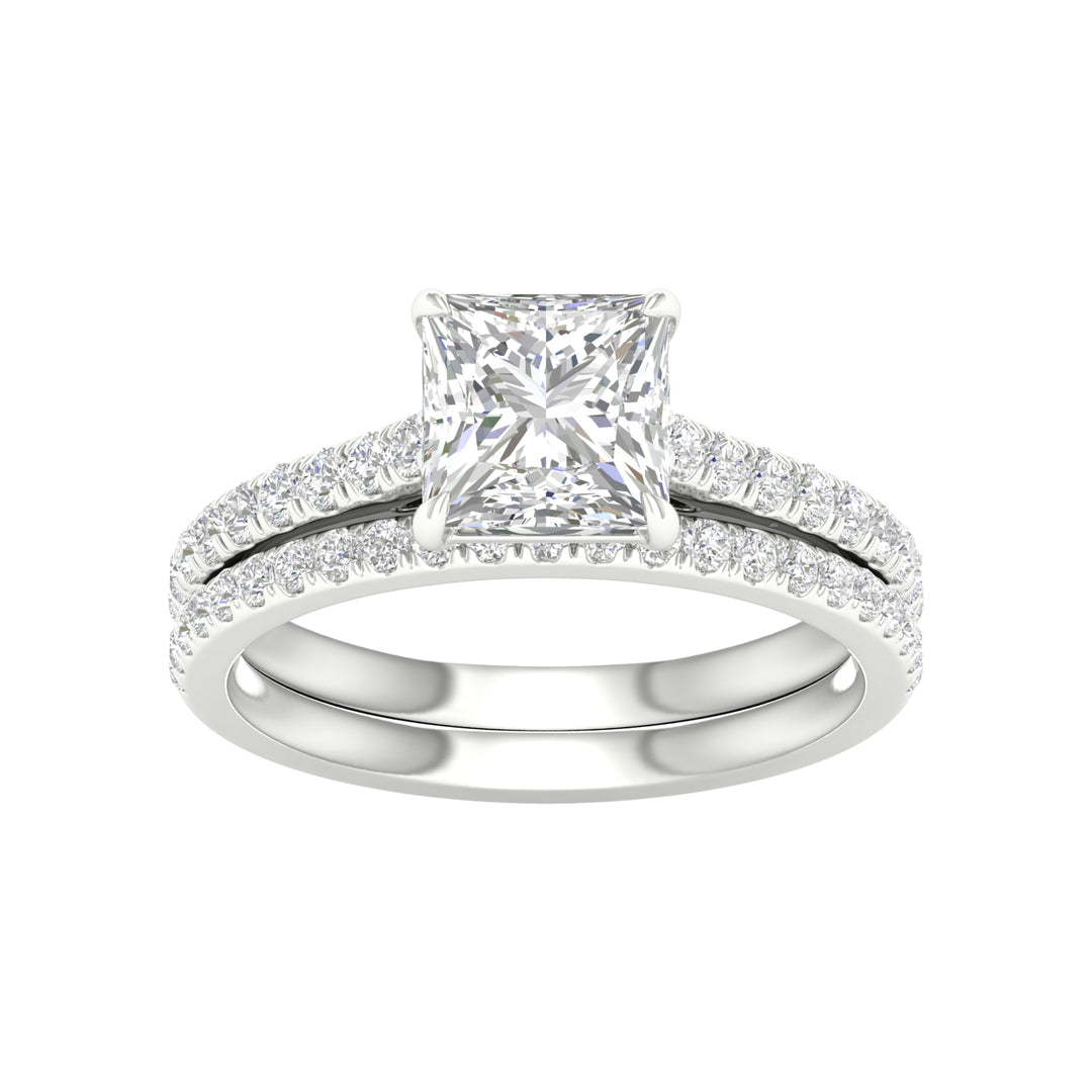 14k White Gold 2.50CT Lab Diamond Bridal Ring Set