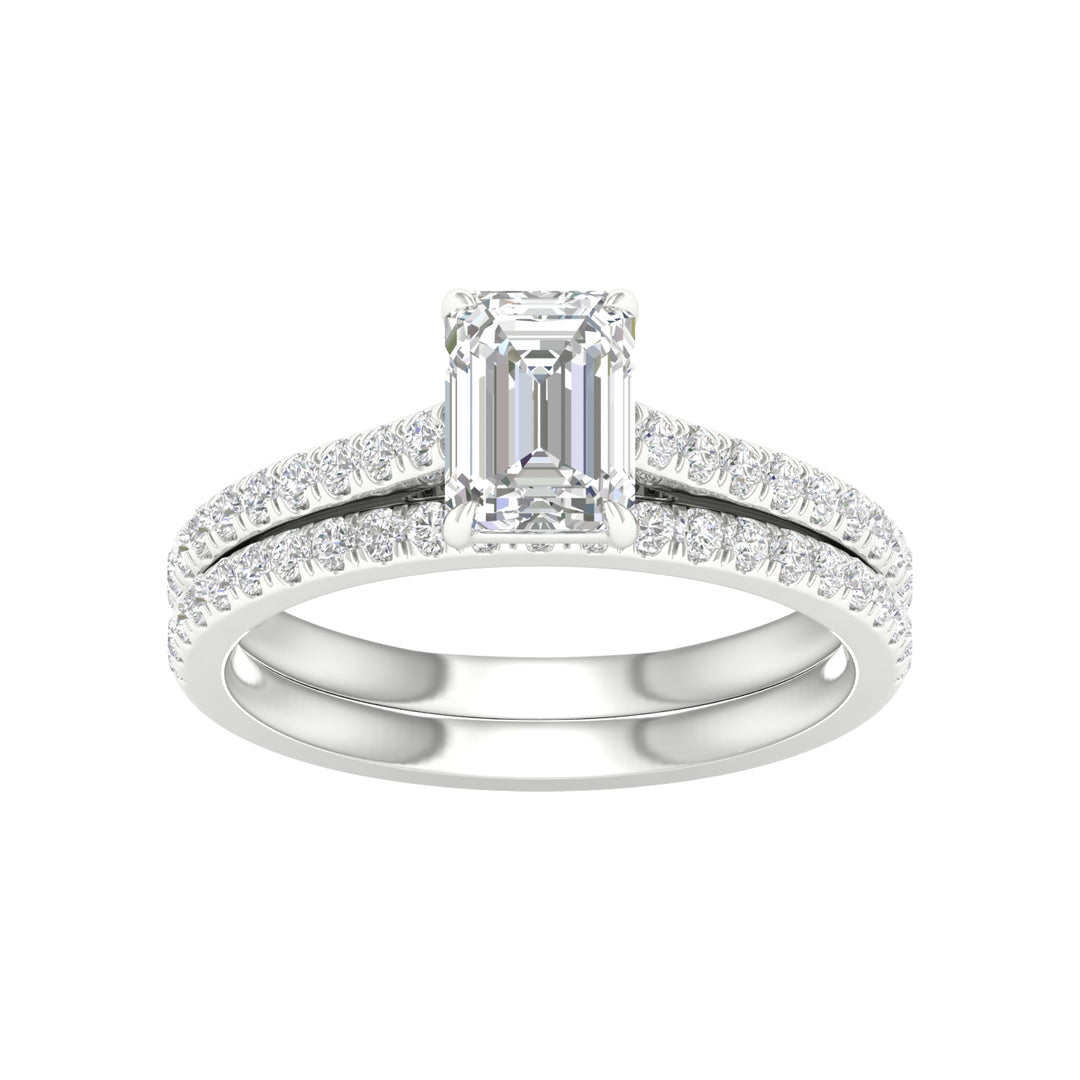 14k White Gold 1.50CT Lab Grown Diamond Bridal Brilliance Set