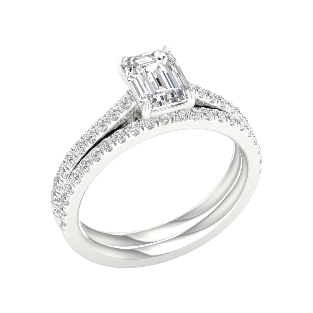 14k White Gold 1.50CT Lab Grown Diamond Bridal Brilliance Set