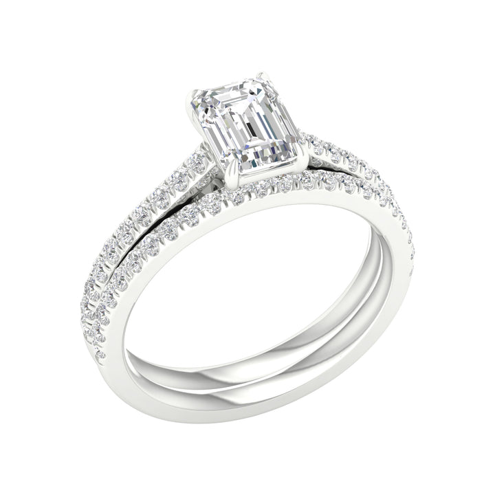 14k White Gold 1.50CT Lab Grown Diamond Bridal Brilliance Set