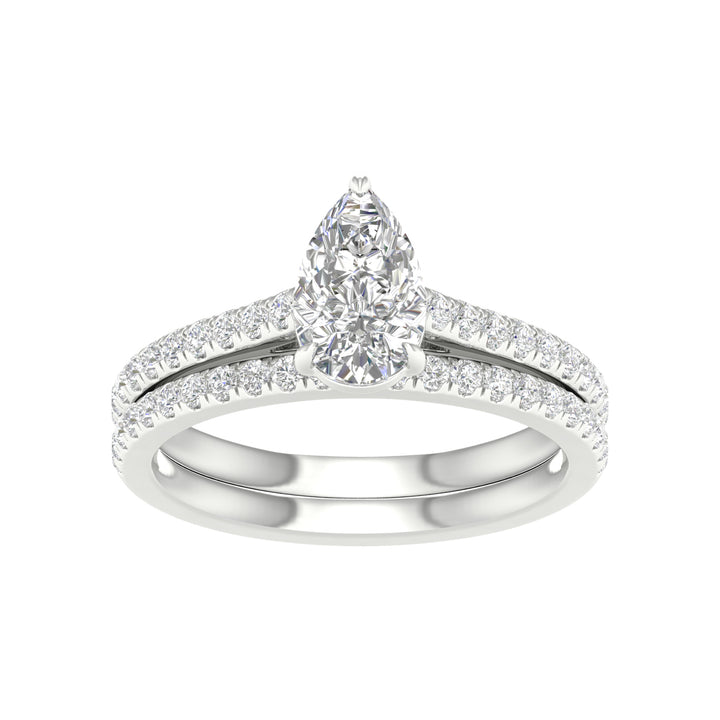 14k White Gold 1.50CT Lab Grown Diamond Bridal Ring Set
