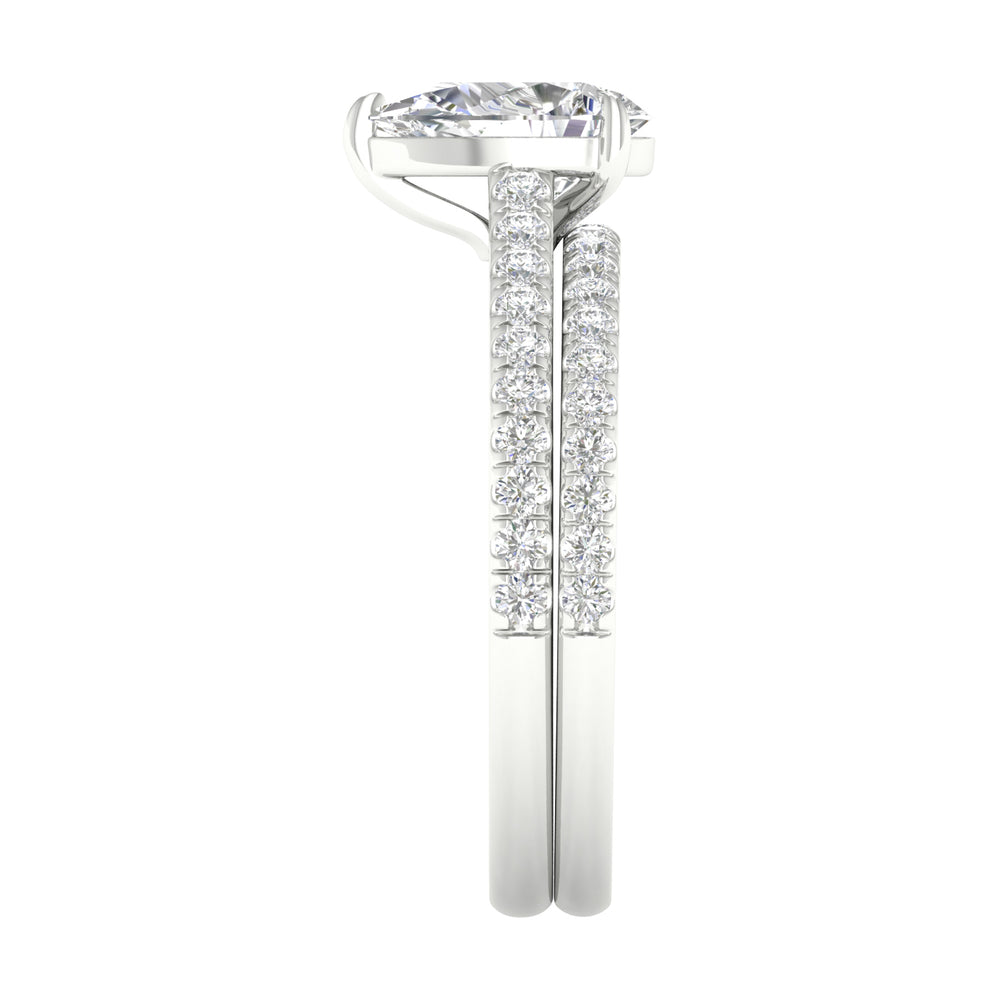 14k White Gold 1.50CT Lab Grown Diamond Bridal Ring Set