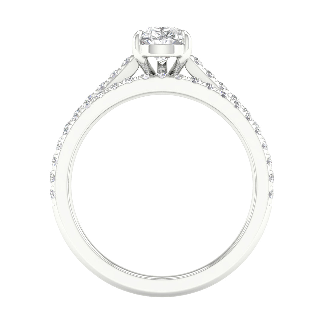 14k White Gold 1.50CT Lab Grown Diamond Bridal Ring Set