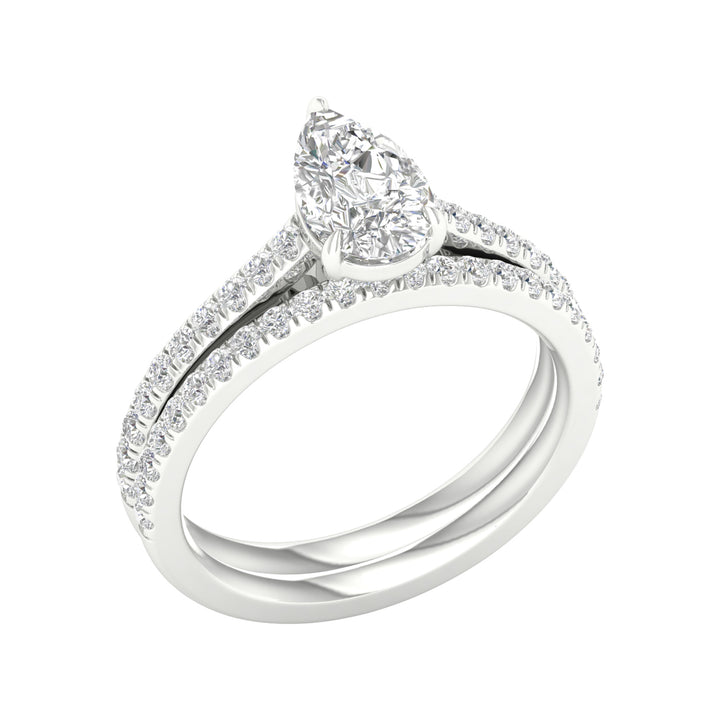 14k White Gold 1.50CT Lab Grown Diamond Bridal Ring Set