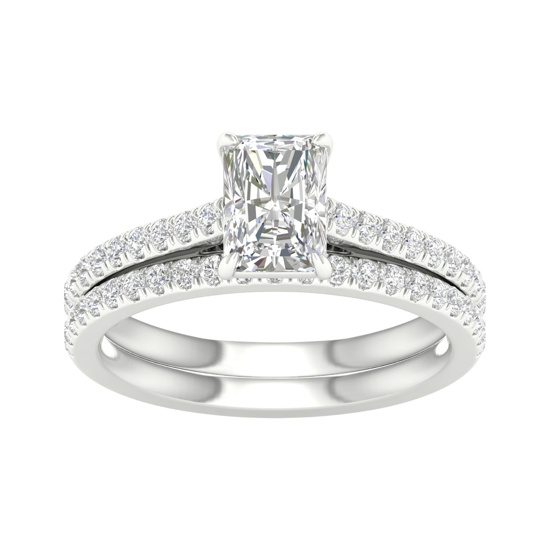 14k White Gold 1.50CT Lab Diamond Bridal Ring Set