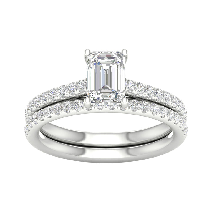 14k White Gold 1.50CT Lab Diamond Bridal Ring Set
