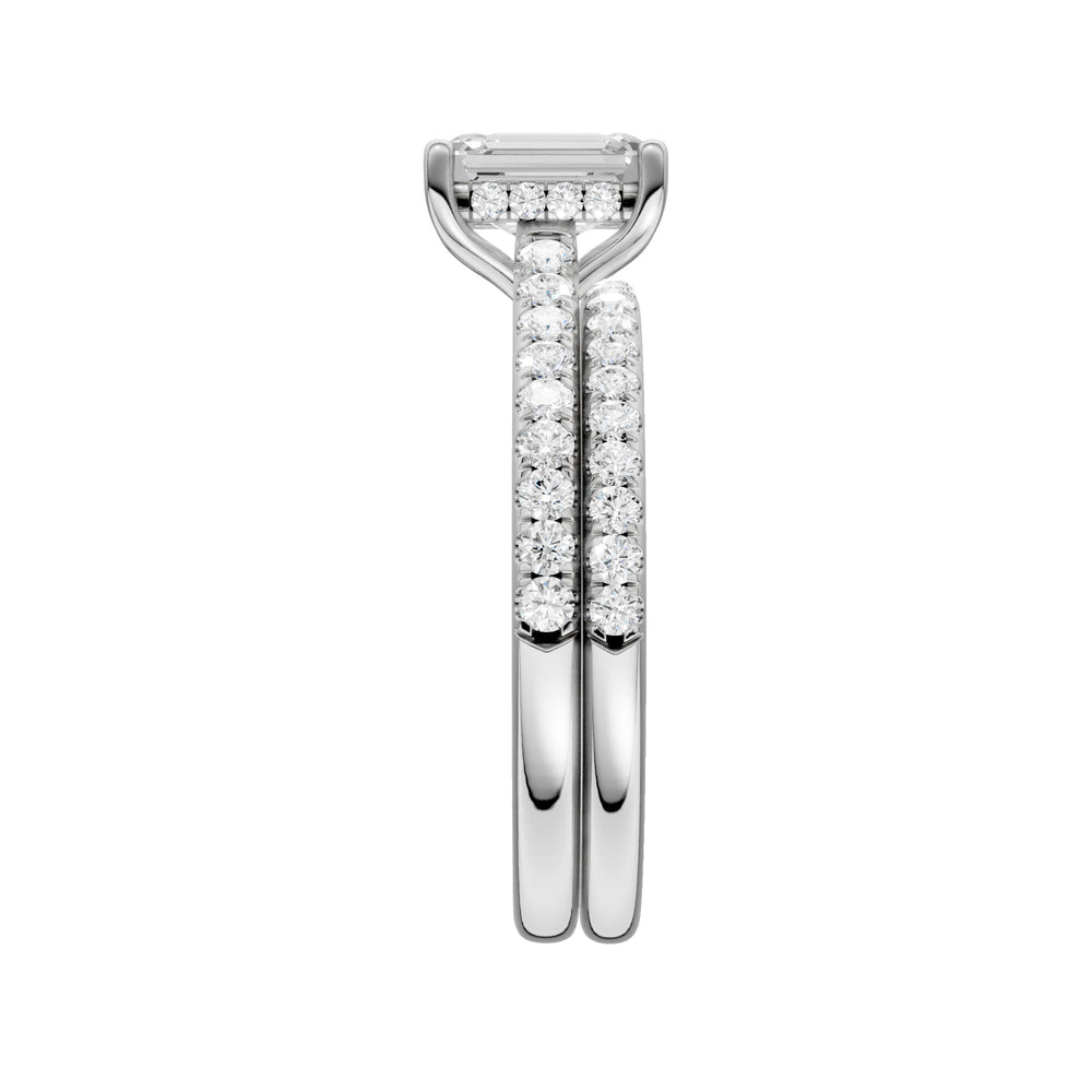 14k White Gold 1.50CT Lab Diamond Bridal Ring Set