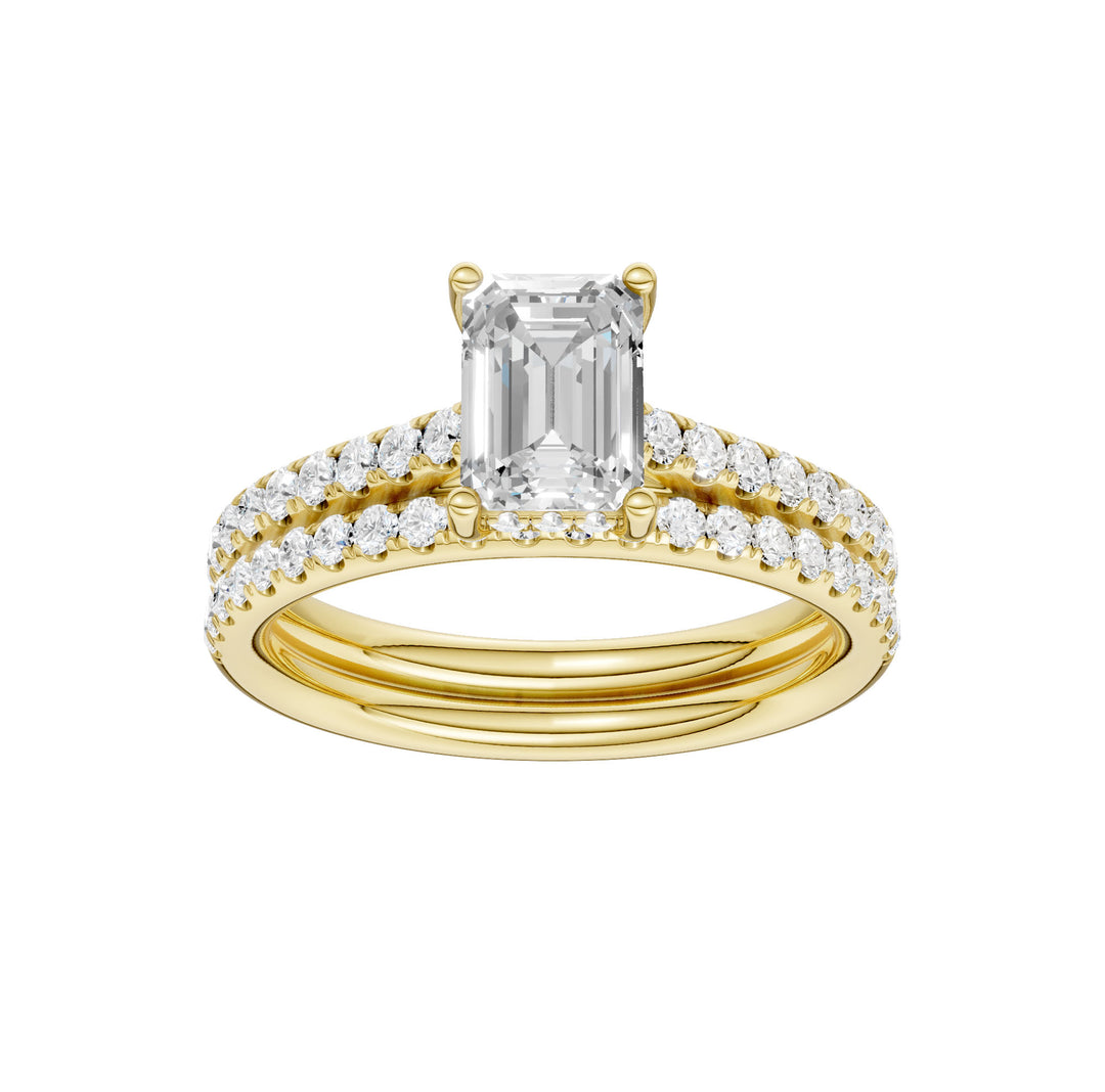 14K Yellow Gold 1.50CT Lab Diamond Bridal Ring Set