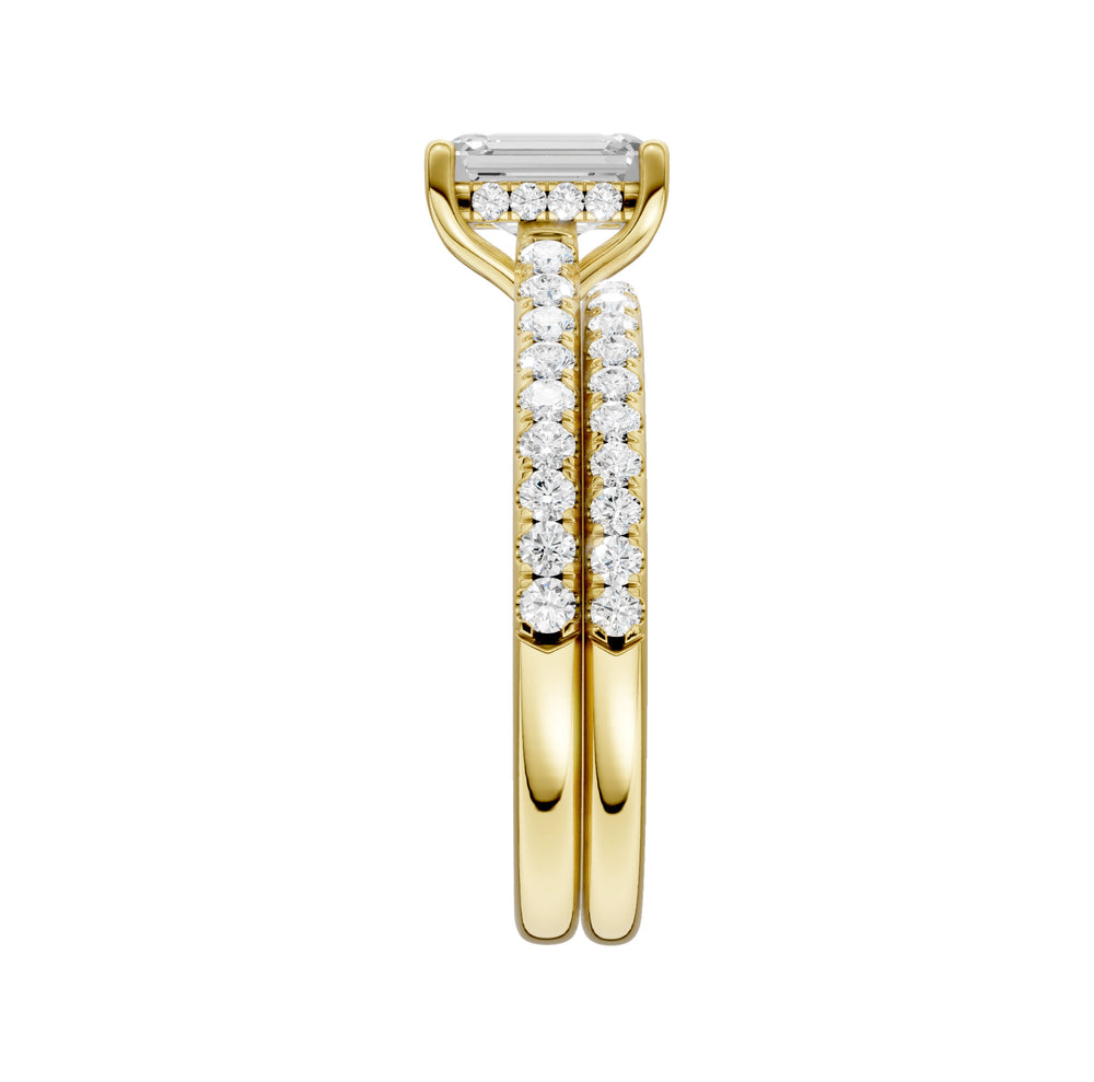 14K Yellow Gold 1.50CT Lab Diamond Bridal Ring Set