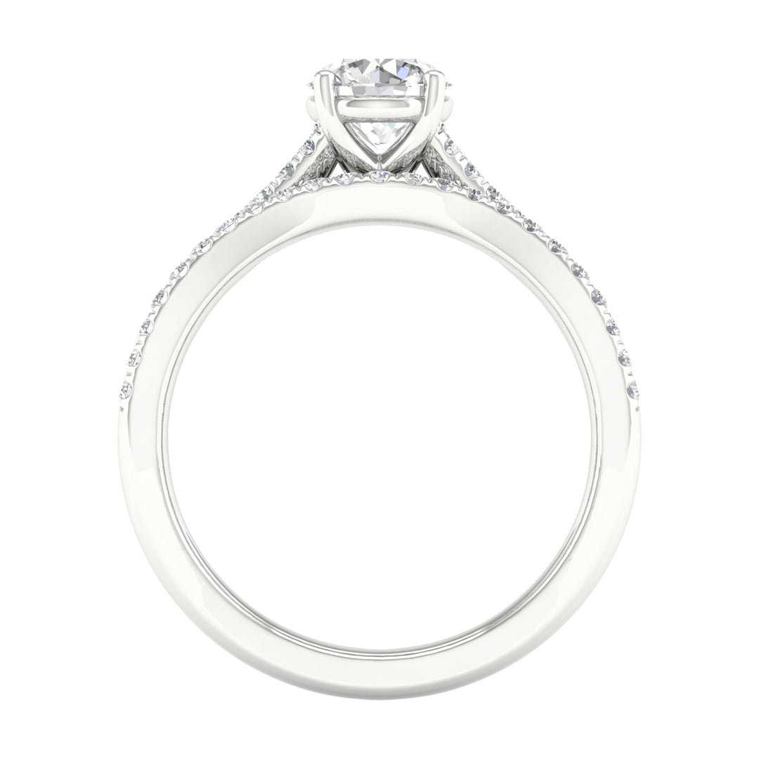 14k White Gold 1.40CT Lab Diamond Bridal Ring Set