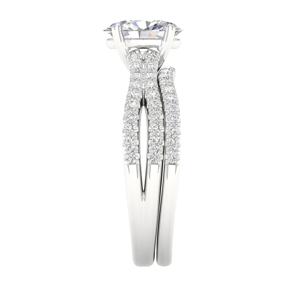 14k White Gold Lab Grown Diamond Bridal Set Brilliance