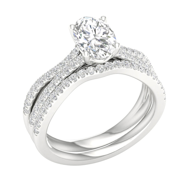 14k White Gold Lab Grown Diamond Bridal Set Brilliance