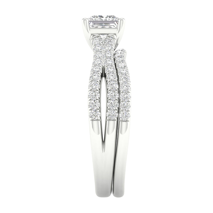 Certified 14K White Gold 1.40CT Lab Diamond Bridal Set