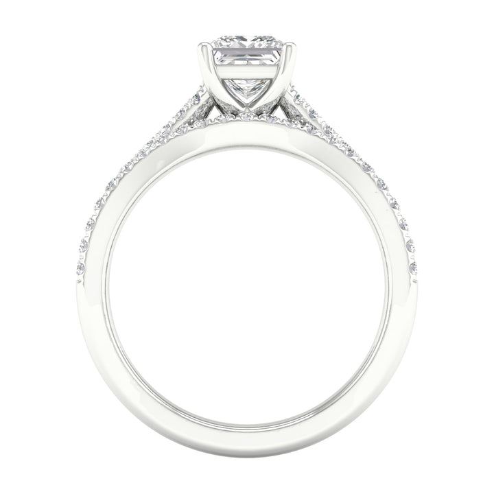 Certified 14K White Gold 1.40CT Lab Diamond Bridal Set