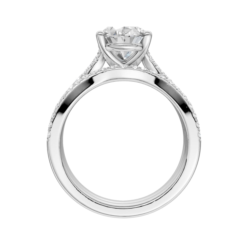 14k White Gold 1.40CT Lab Diamond Bridal Ring Set