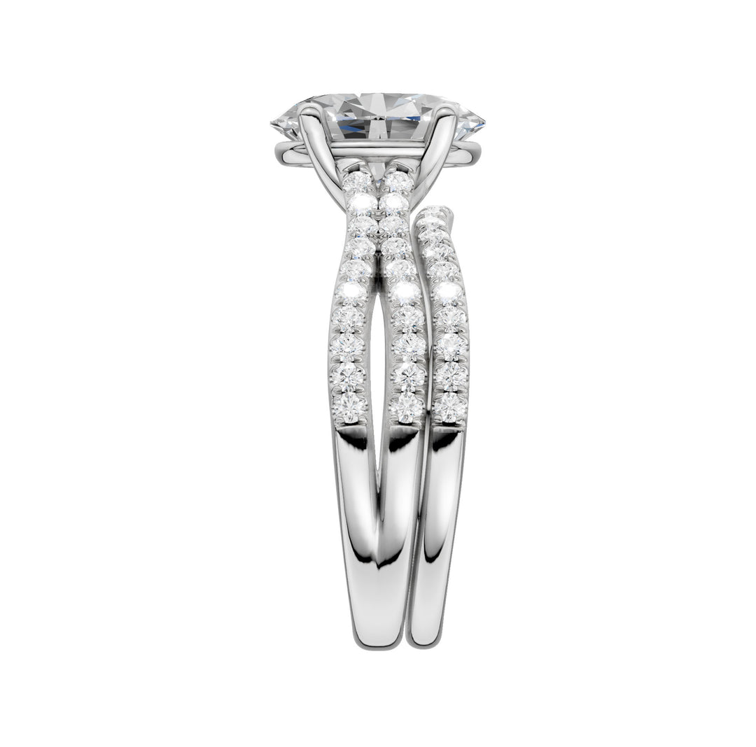 14k White Gold 1.40CT Lab Diamond Bridal Ring Set