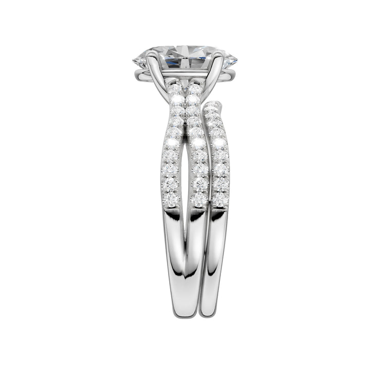 14k White Gold 1.40CT Lab Diamond Bridal Ring Set