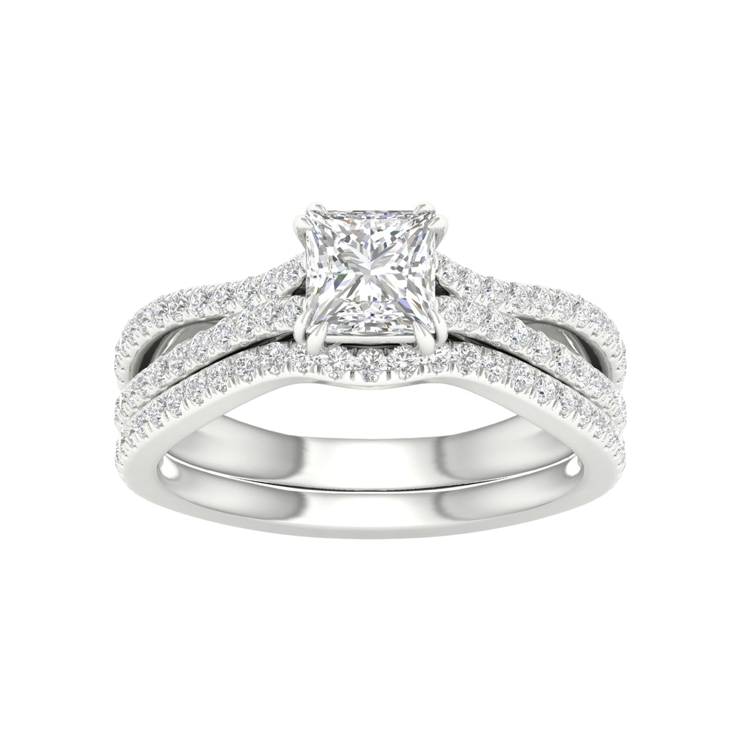 Certified Lab Grown 14K 1.65CT Diamond Bridal Set