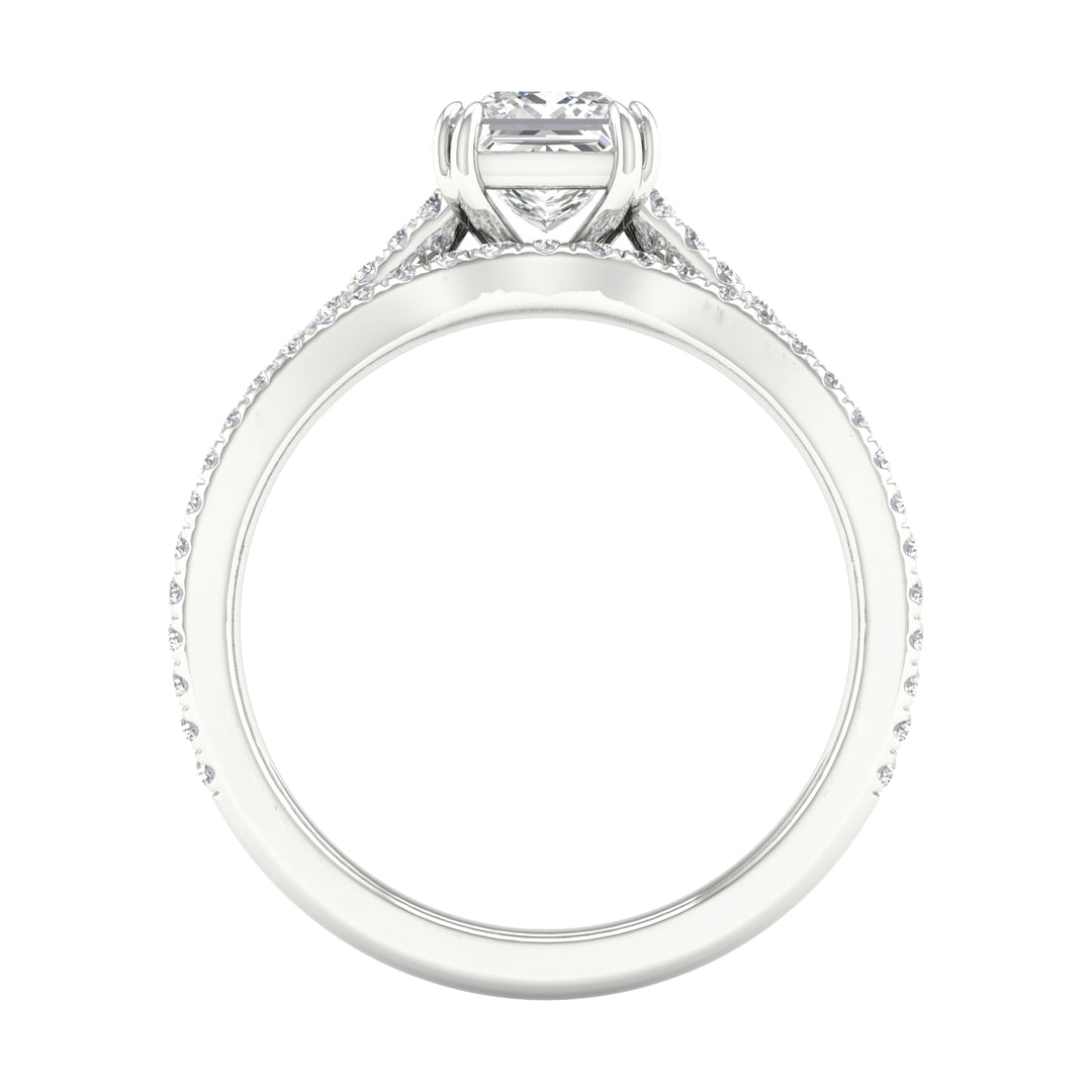 Certified 14K White Gold Lab Diamond Wedding Ensemble