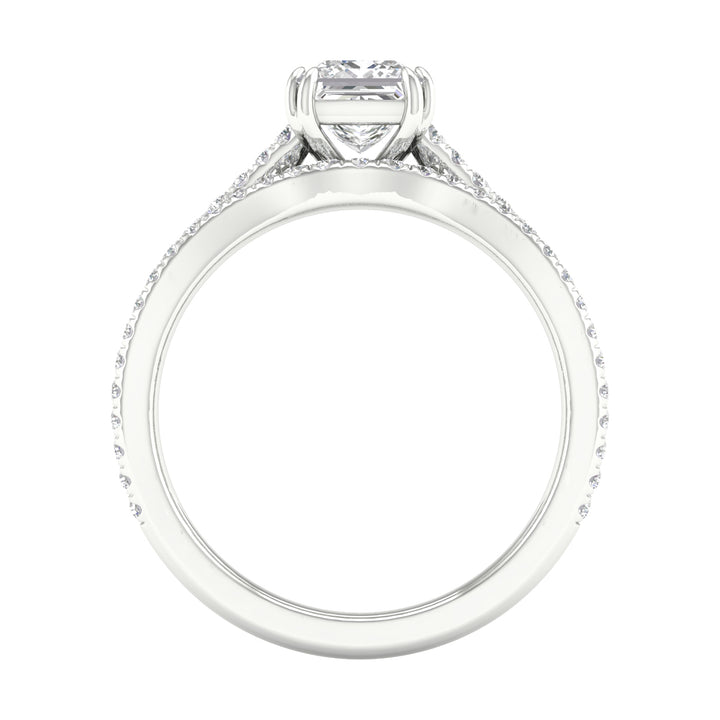Certified 14K White Gold Lab Diamond Wedding Ensemble
