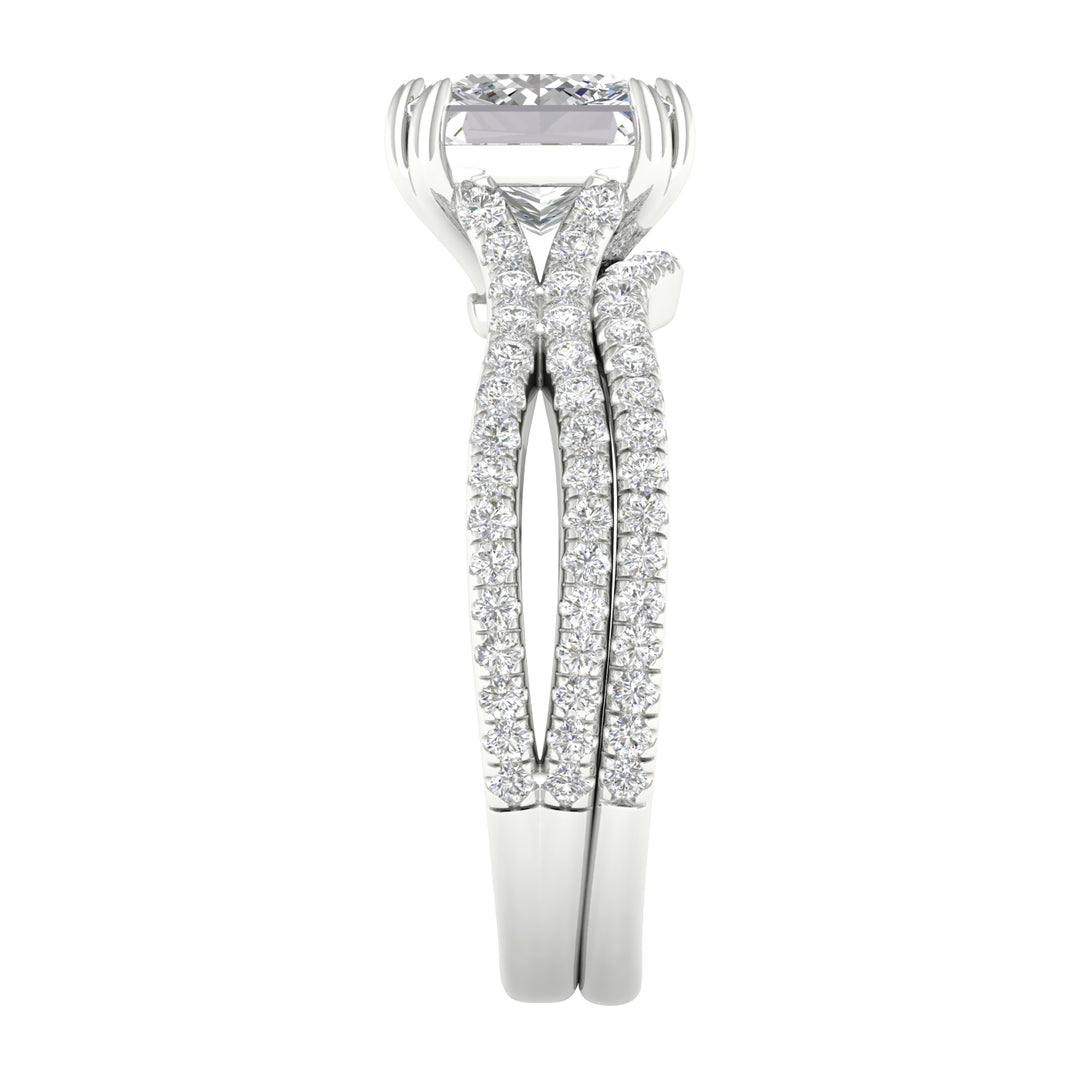 14k White Gold 2.50CT Lab Grown Diamond Bridal Ring Set
