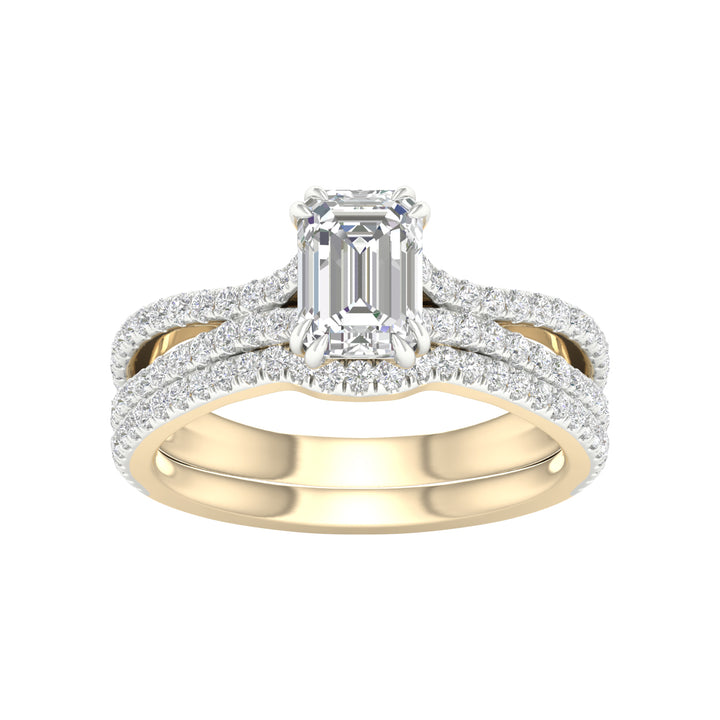 Brilliant 14k White Gold Lab Diamond Bridal Ring Set