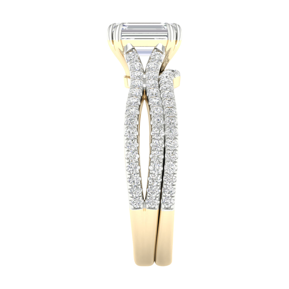 Brilliant 14k White Gold Lab Diamond Bridal Ring Set