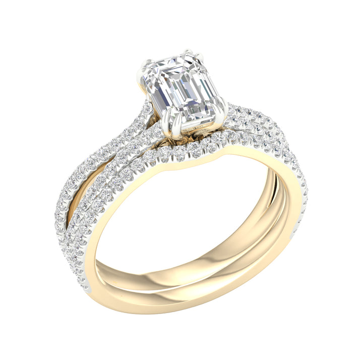 Brilliant 14k White Gold Lab Diamond Bridal Ring Set