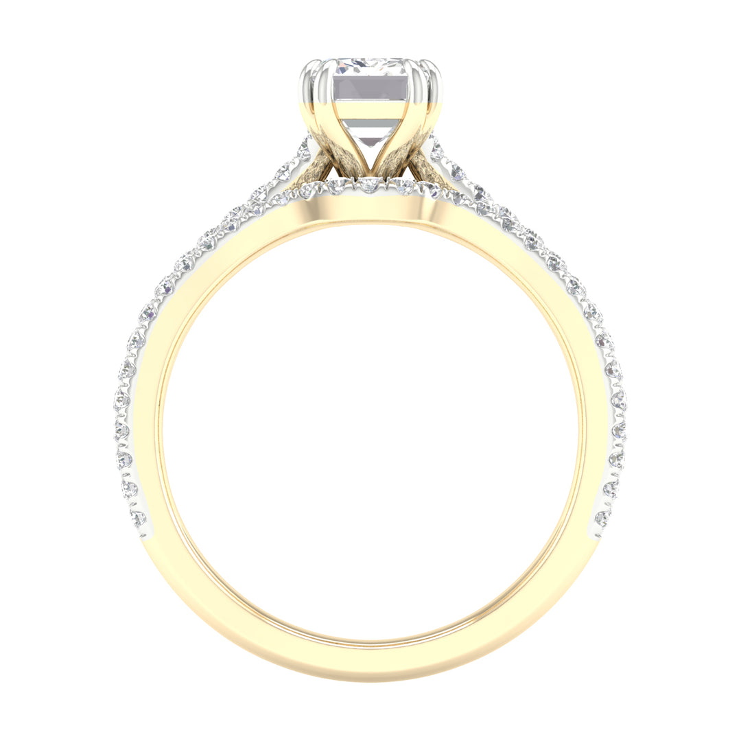 Brilliant 14k White Gold Lab Diamond Bridal Ring Set
