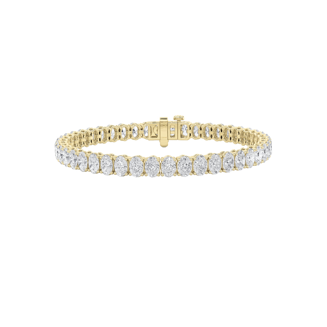11.75Cttw Oval Shaped Lab Grown Diamond North  South Bracelet in 14K Gold (F/VS)