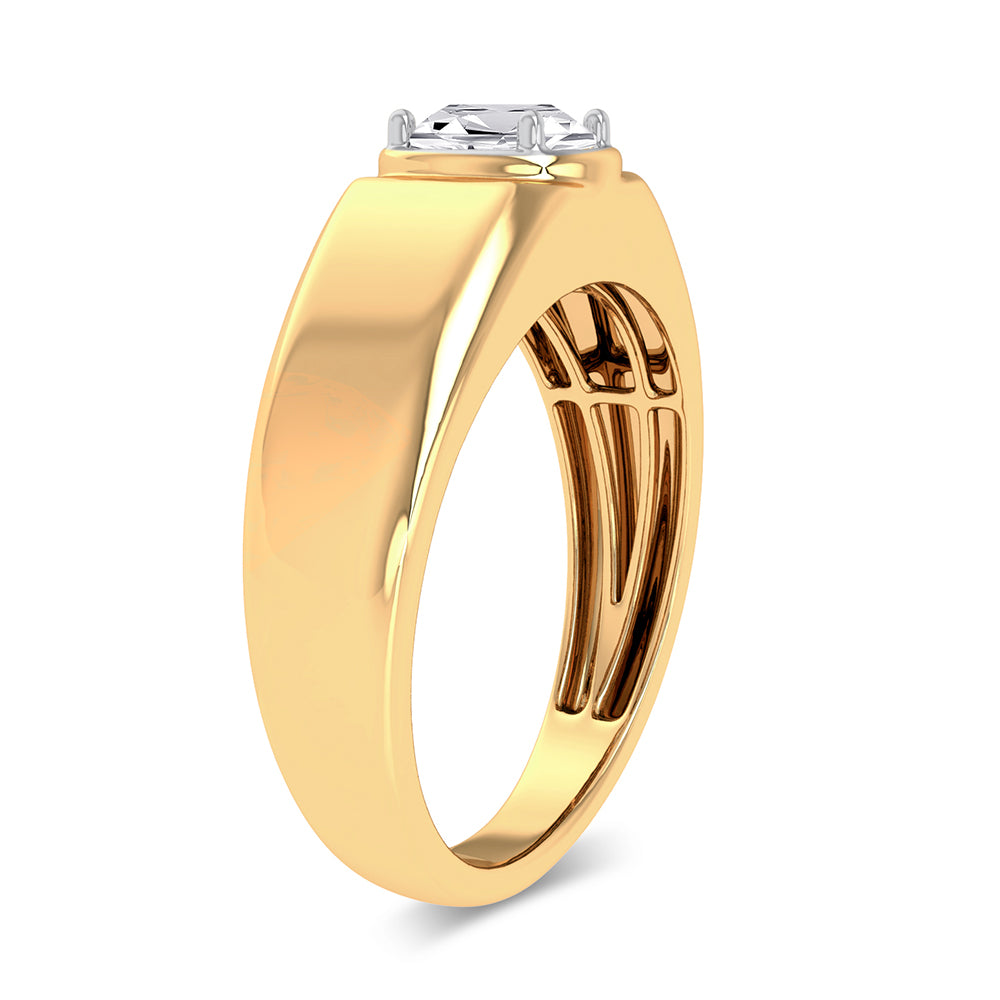14K Yellow Gold 1CT Lab Diamond Mens Luxury Band