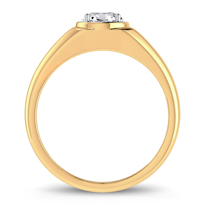 14K Yellow Gold 1CT Lab Diamond Mens Luxury Band