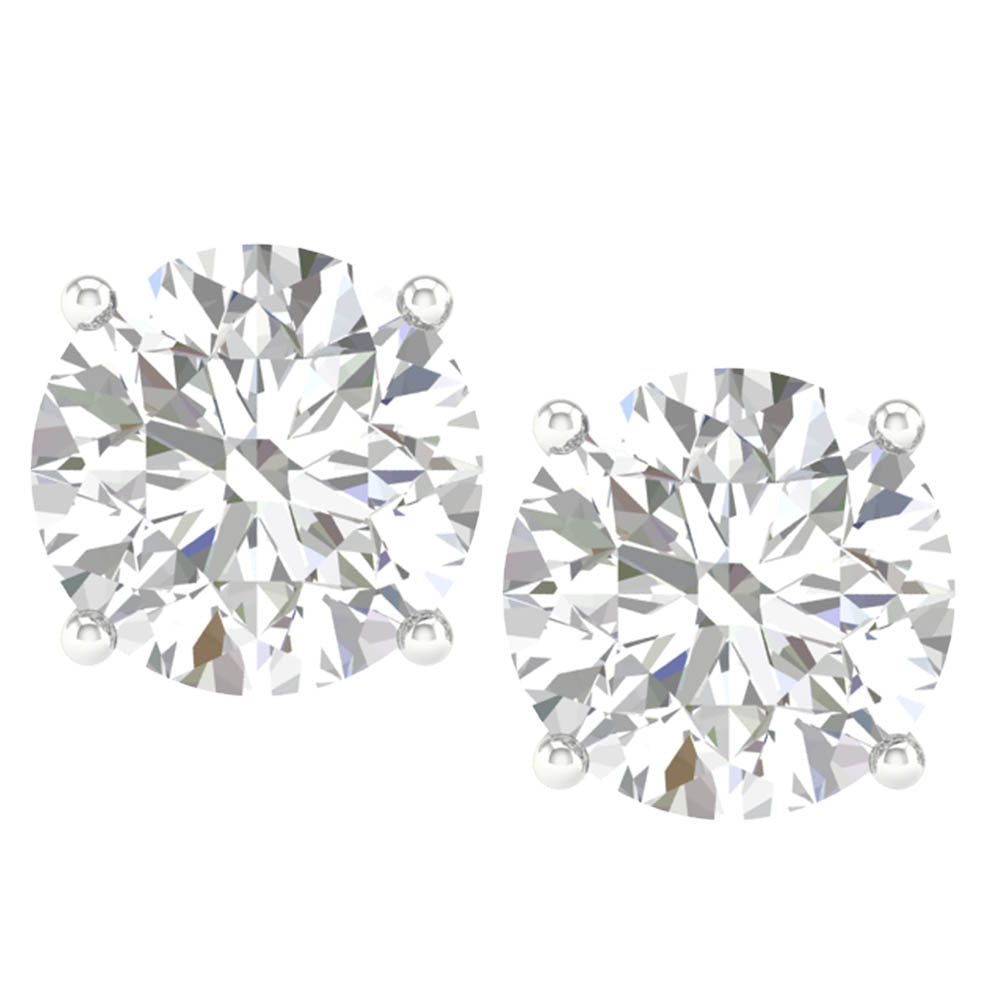 Brilliant 10k White Gold 2CT Lab Diamond Stud Earrings
