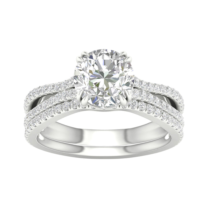 14k White Gold 2.50CT Lab Grown Diamond Bridal Ring Set