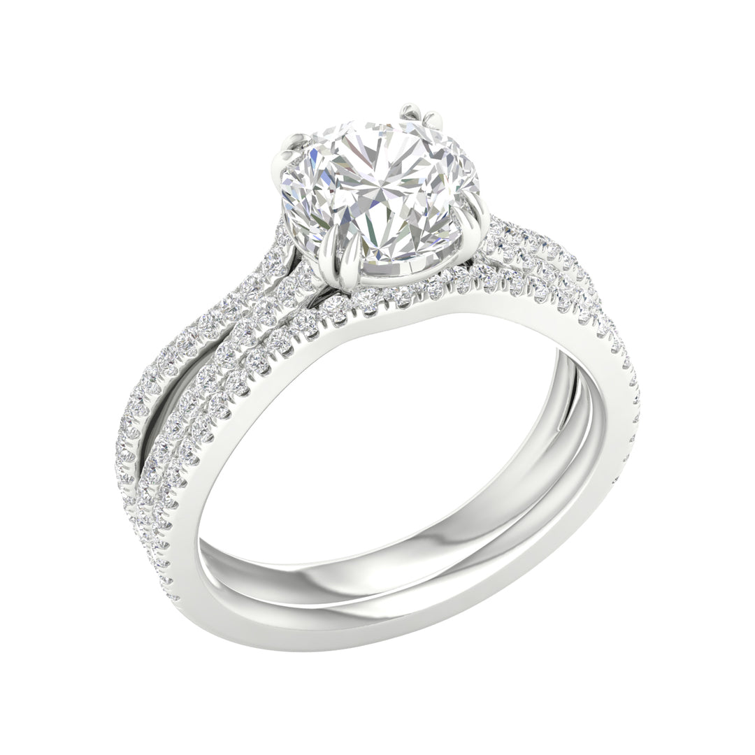 14k White Gold 2.50CT Lab Grown Diamond Bridal Ring Set