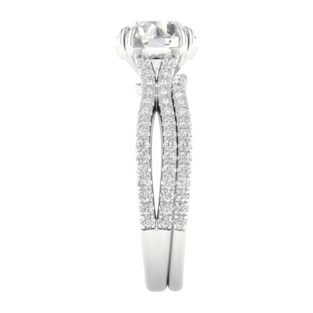 14k White Gold 2.50CT Lab Grown Diamond Bridal Ring Set