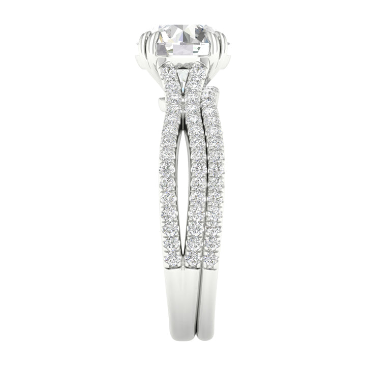 14k White Gold 2.50CT Lab Grown Diamond Bridal Ring Set