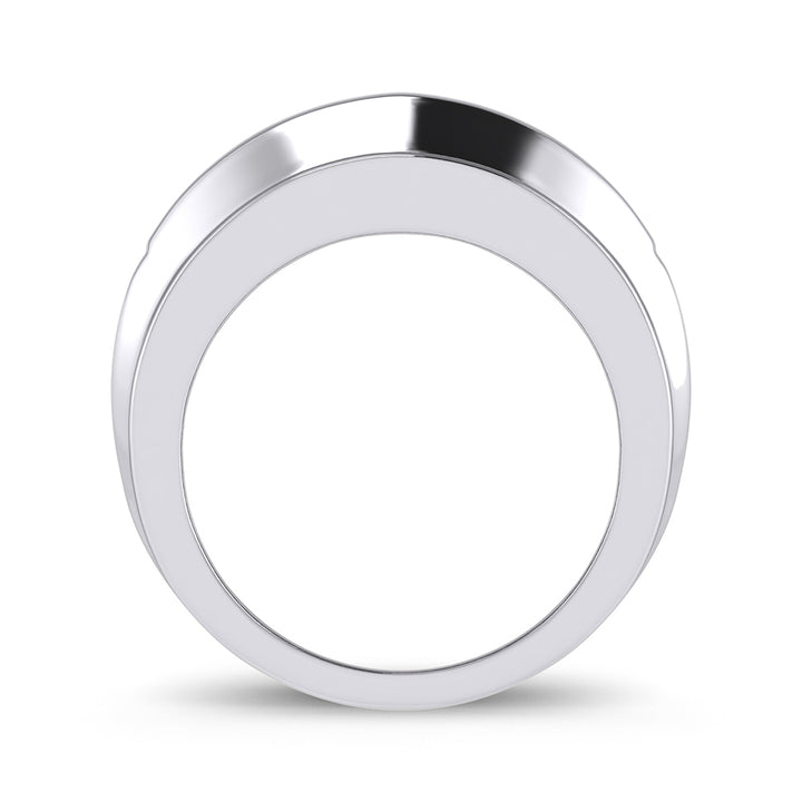 Sophisticated 14K White Gold 2CT Lab Diamond Mens Wedding Band
