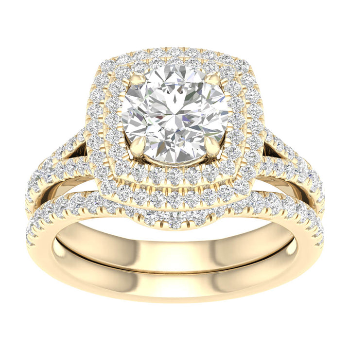 Brilliant 14K White Gold Lab Diamond Bridal Set 2.25CT