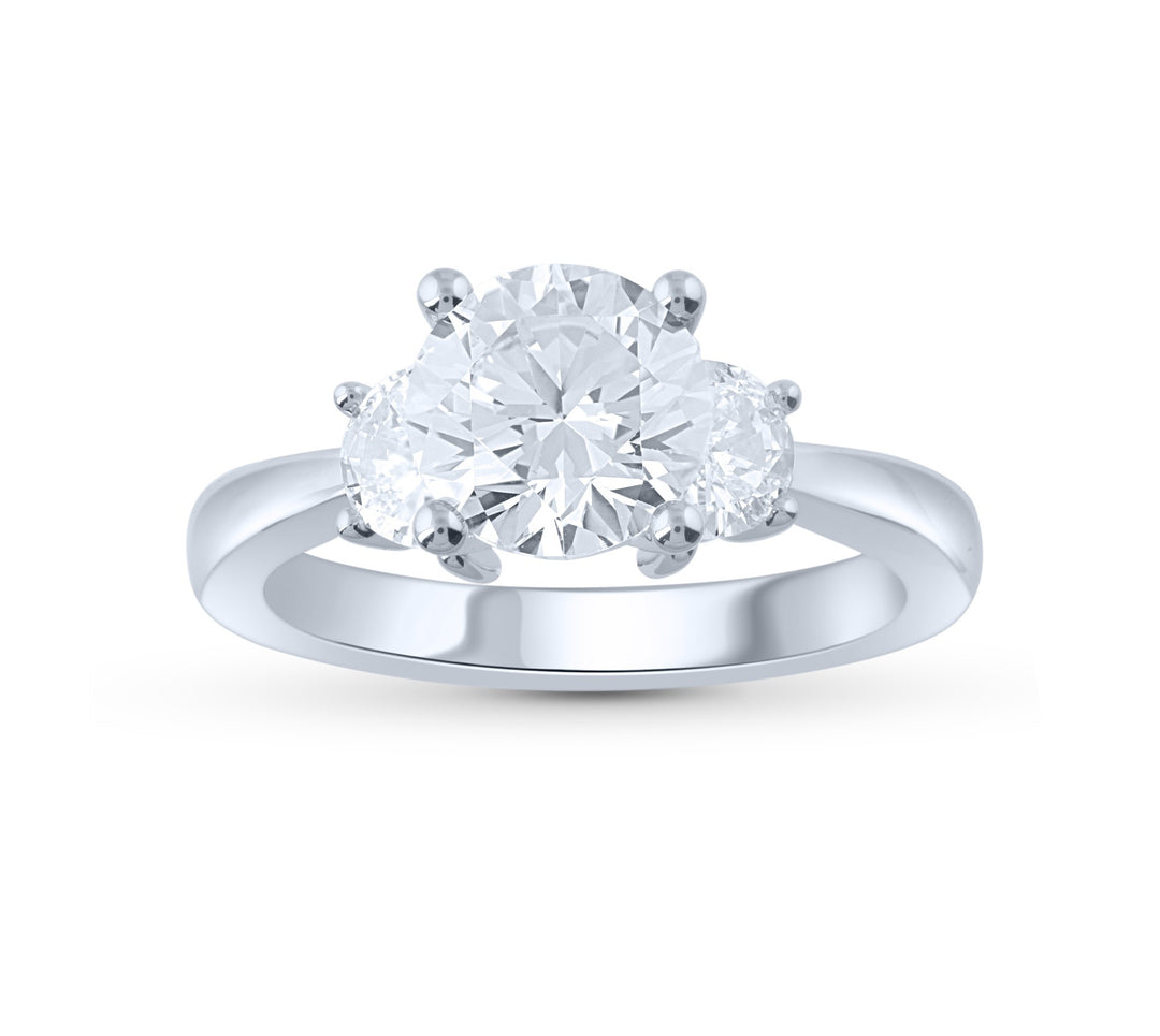 Brilliant 14k White Gold Lab Diamond Engagement Ring 2.38CT