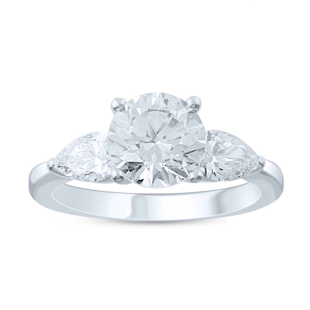 Brilliant 14K White Gold 1.50CT Lab Diamond Engagement Ring