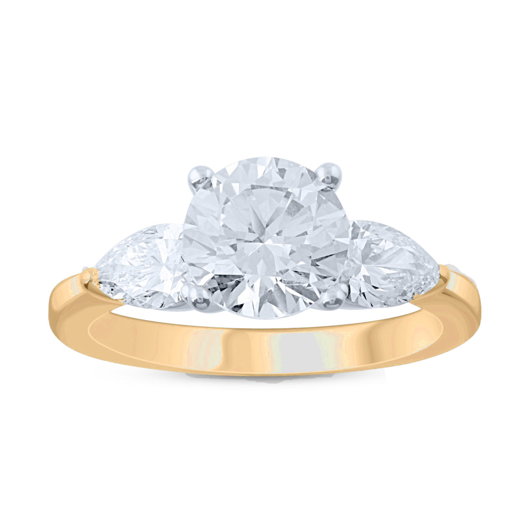 Brilliant 14K White Gold 1.50CT Lab Diamond Engagement Ring