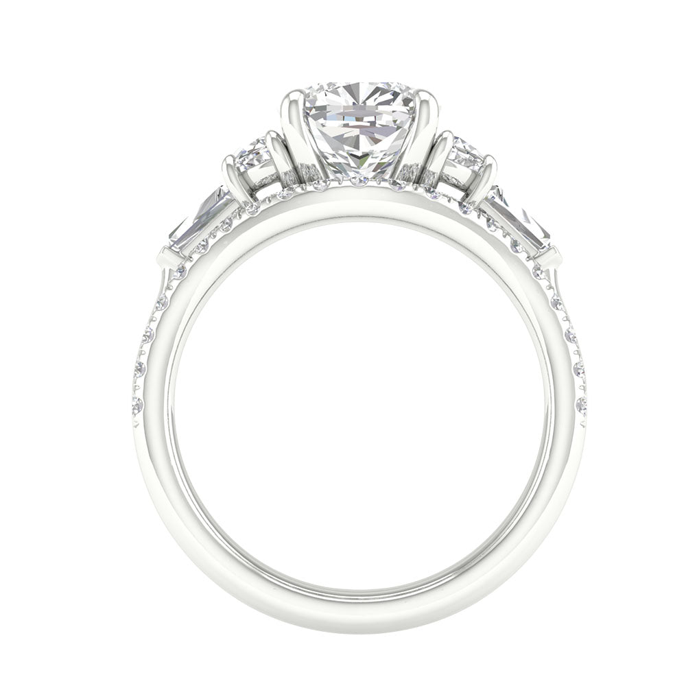 Brilliant 14K White Gold 2.93CT Lab Grown Diamond Engagement Ring