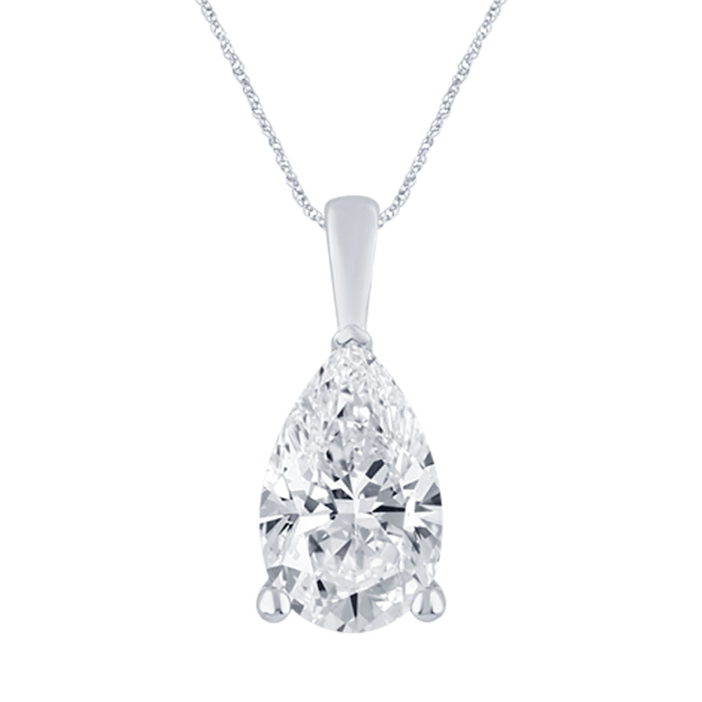 Brilliant 14K White Gold 1CT Lab Diamond Pendant for Her
