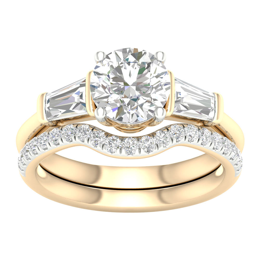 14K 2.15ct Lab Grown Bridal Set