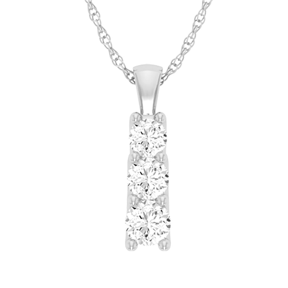 Brilliant 10k White Gold 1CT Lab Diamond Pendant for Her