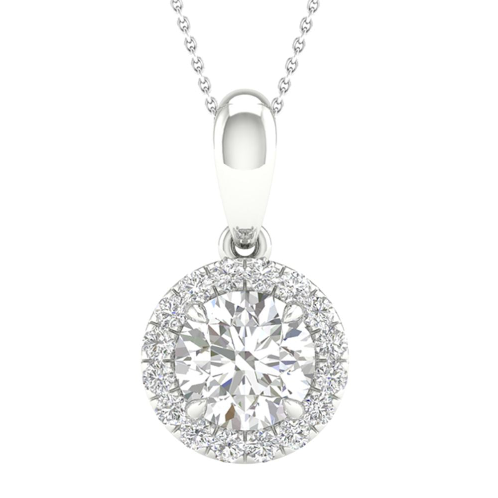 Brilliant 14K White Gold Lab Grown Diamond Pendant Necklace