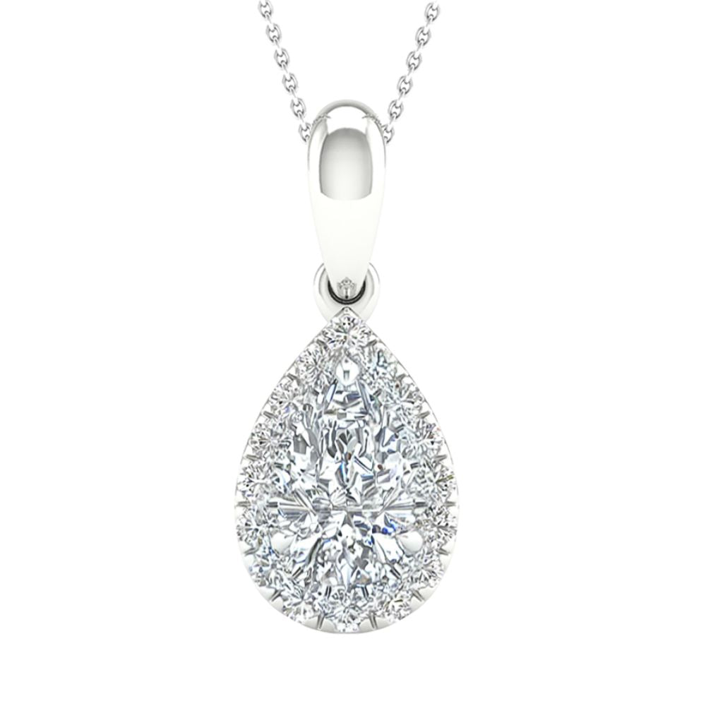 14K White Gold Lab Diamond Pendant: Certified Brilliance