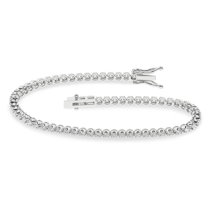 14K White Gold 2ct Lab Diamond Tennis Bracelet - Certified