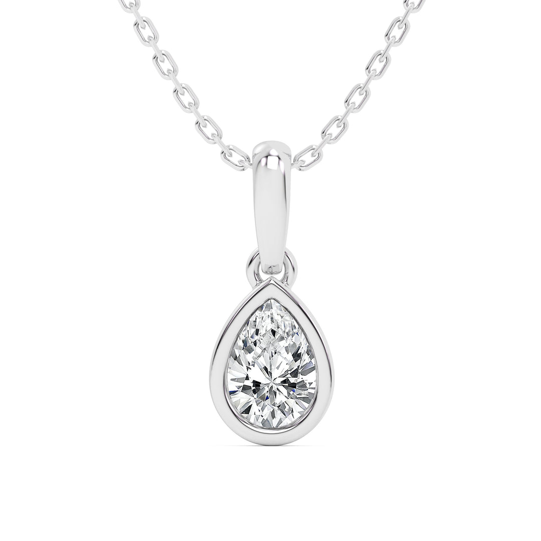 Refined 14K White Gold Certified Lab Diamond Pendant